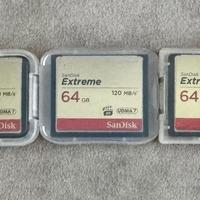 3 schede Compact Flash 64gb Sandisk Extreme