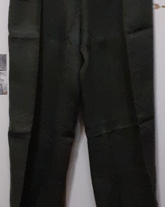 PANTALONI LINO VERDE MILITARE