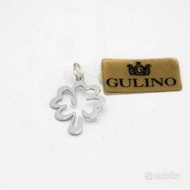 Ciondolo oro bianco18kt quadrifoglio E.870