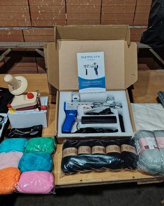 kit tufting completo nuovo-Pistola,Tosatrice,ecc. 