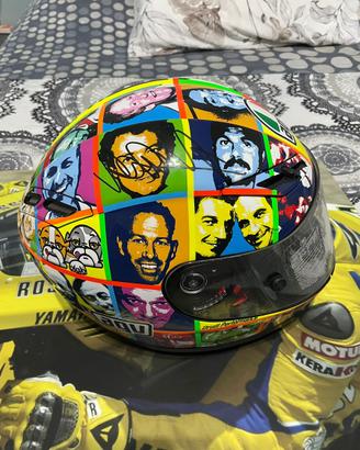 Casco agv gp-tech valentino rosso autografato