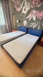 2 lettini singoli con contenitore