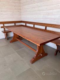 Tavolo e panca legno massello