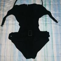 costume trikini nero con cintura