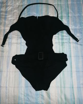 costume trikini nero con cintura