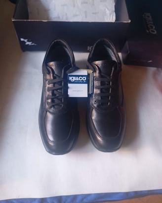 Scarpe uomo, igi&CO,  pelle nera goretex numero 46