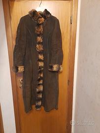 Cappotto lungo di montone shearling