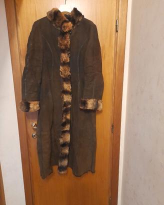 Cappotto lungo di montone shearling