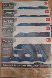 Set di scatole plastica porta CD/DVD Ordex