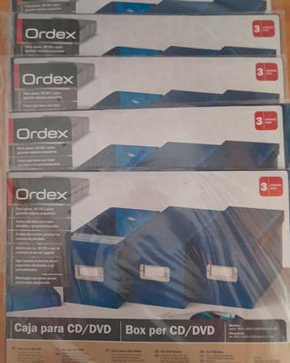 Set di scatole plastica porta CD/DVD Ordex