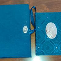 Rubrica con fregi in argento e scatola vintage 
