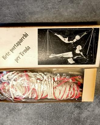 RETE PORTAPACCHI VINTAGE anni '70 per tenda