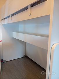 Letto a soppalco scorrevole