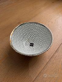 Set complementi d’arredo vetro/ceramica argentata