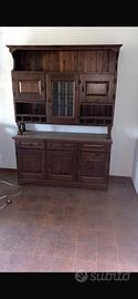 Credenza piattaia vintage in legno 140x 200