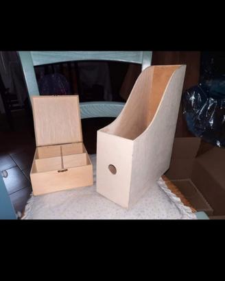 Contenitori in legno grezzo da rifinire