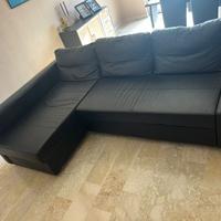 Divano/Letto a L con Chaise Longues in pelle