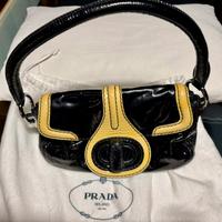 Prada borsa vernice nero-avorio BR4393 originale