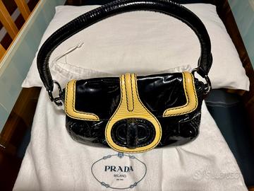 Prada borsa vernice nero-avorio BR4393 originale