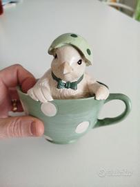 Tazza con gallina in porcellana 