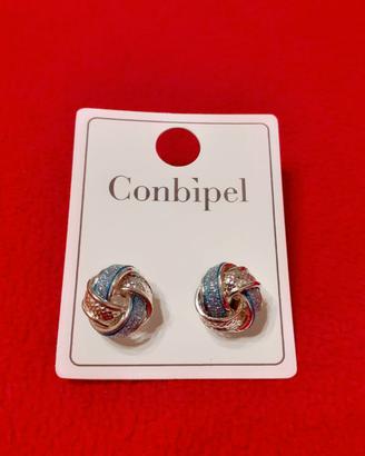 Orecchini a bottone con motivo intrecciato