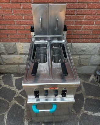 Friggitrice professionale a 2 vasche da 12 litri