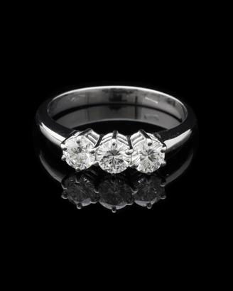 ANELLO TRILOGY IN ORO BIANCO 18KT DIAMANTI 0.80 CT