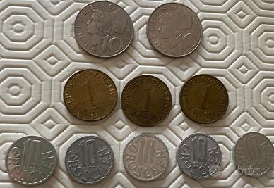 Lotto di 10 monete austriache pre euro