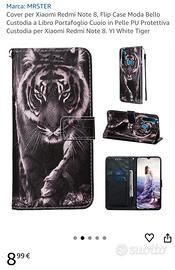 Custodia per xiaomi Redmi note 8 yi white tiger