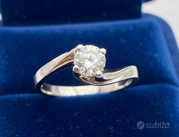 anello oro bianco 18kt donna anniversario fidanzam