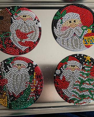 Set Sottobicchieri Natalizi Ornamentati a Mano