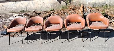 5 Sedie Anni 70 Design Modernariato da Restaurare