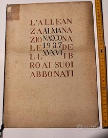 ALMANACCO 1937 Alleanza nazionale del libro RARO