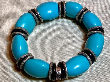 Bracciale GIODORO Con Perle Ovali Turchese Anelli