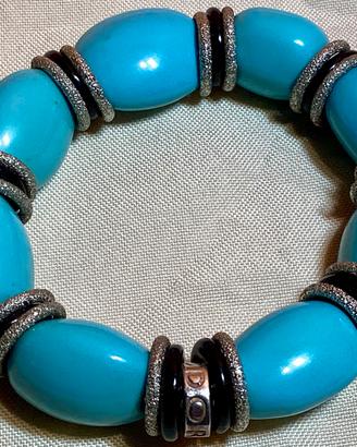 Bracciale GIODORO Con Perle Ovali Turchese Anelli