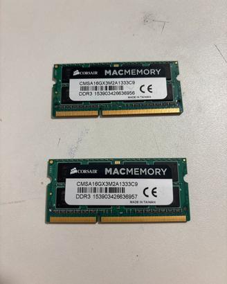 RAM DDR3 16 gb 1333 per Mac