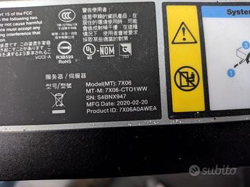 Server LENOVO mod. 7x06CT01we