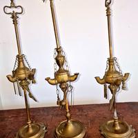 Lanterna lume ad olio in ottone fine '800