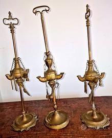 Lanterna lume ad olio in ottone fine '800