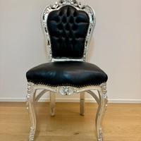 Sedia poltrona imbottita stile barocco