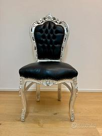 Sedia poltrona imbottita stile barocco