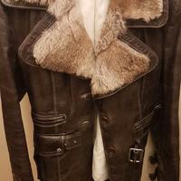 giacca pelle con pelliccia di lapin