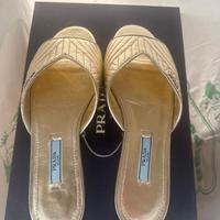 Prada Sabot in pelle laminata oro – tg. 37