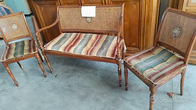 salottino in vimini vintage