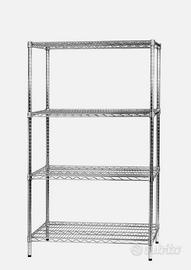 Scaffalatura in metallo cromato 180x45x90