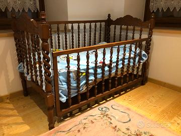 Lettino Vintage in Legno Massiccio + Materasso