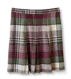 Gonna Scozzese Tartan Lana L / 44-46 Verde Bordeau