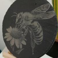 Tagliere ardesia inciso a laser ape