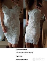 Vestito Malina Fashion, champagne, tg. XS/S, NUOVO