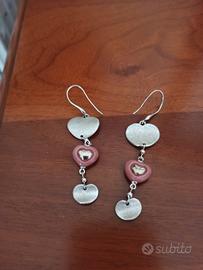 orecchini  Thun pendenti con cuore rosa